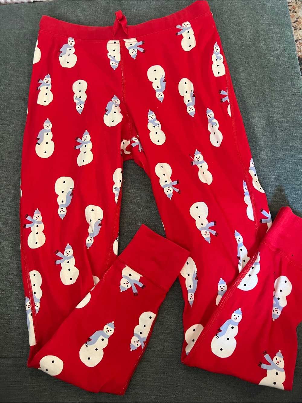 Hanna Andersson Red Snowman Pajama Pants
